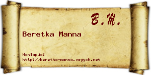 Beretka Manna névjegykártya